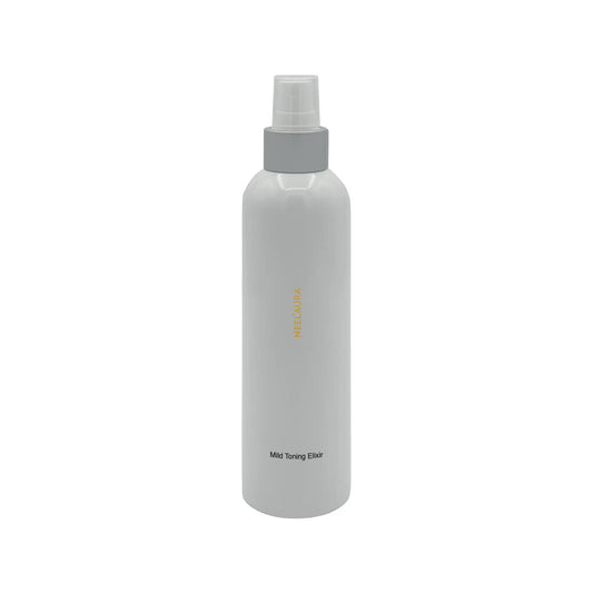 Mild Toning Elixir bottle featuring a refreshing toner with calming botanicals for balanced, hydrated skin.