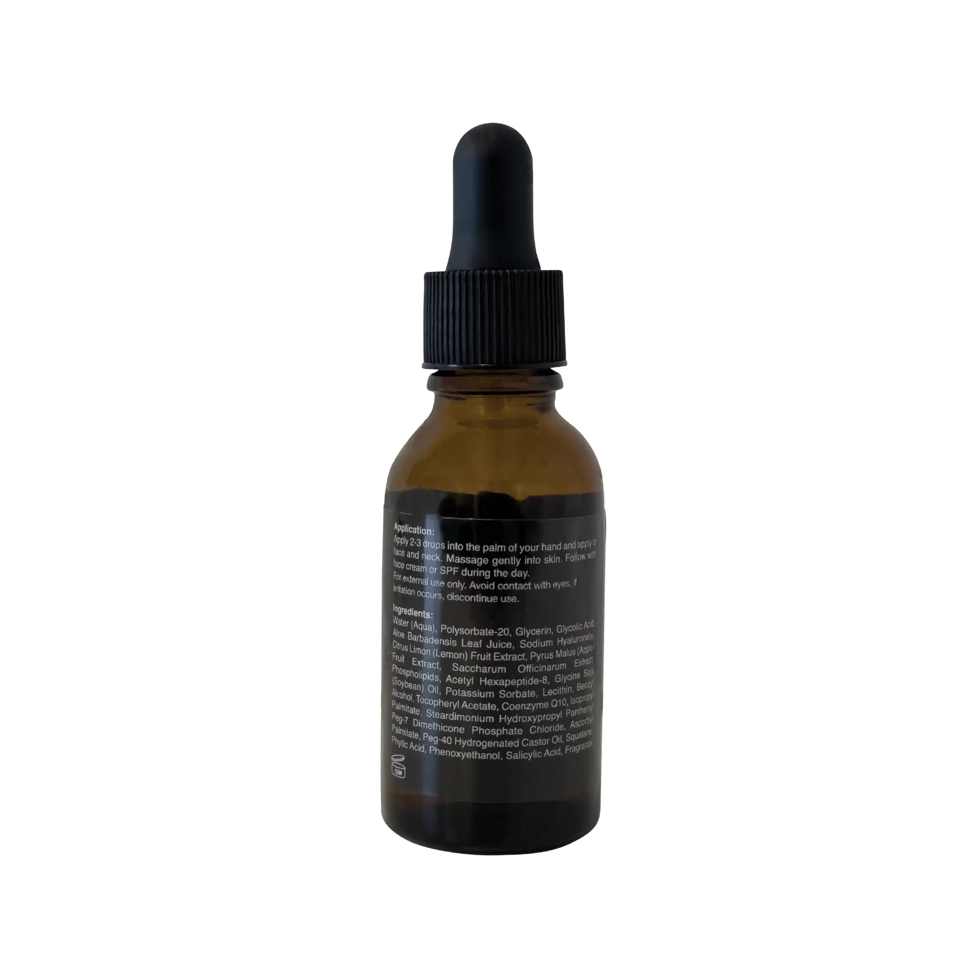 Neelaura Glow Infusion serum bottle with dropper, featuring glycolic acid and nourishing ingredients for skin improvement.